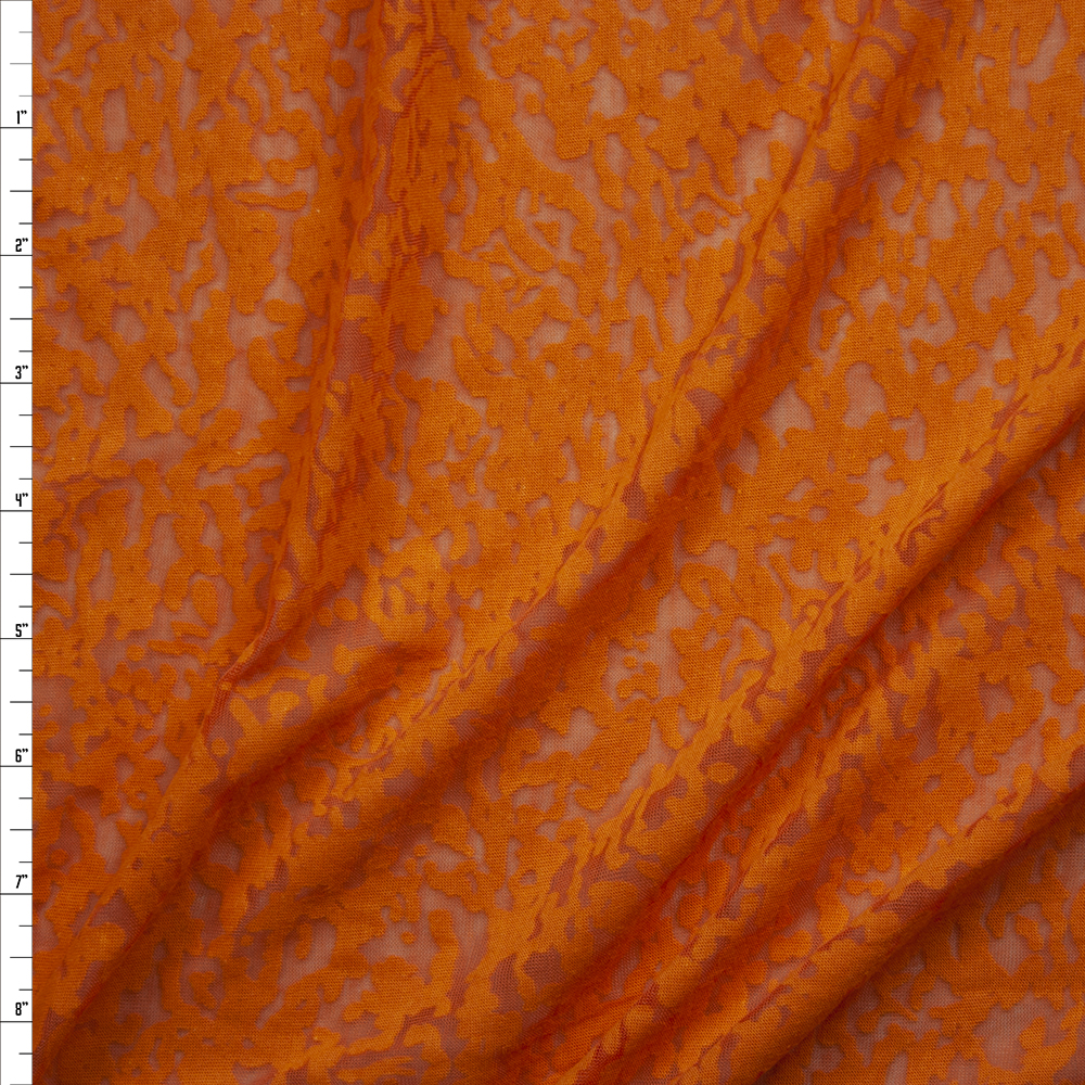 Bright Orange Burnout Jersey Knit Fabric By The Yard