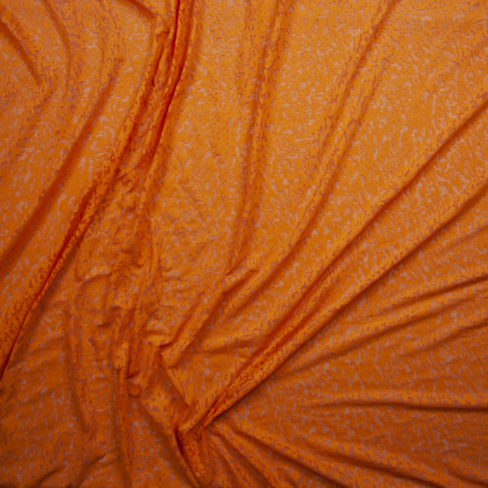 Bright Orange Burnout Jersey Knit Fabric By The Yard - Wide shot