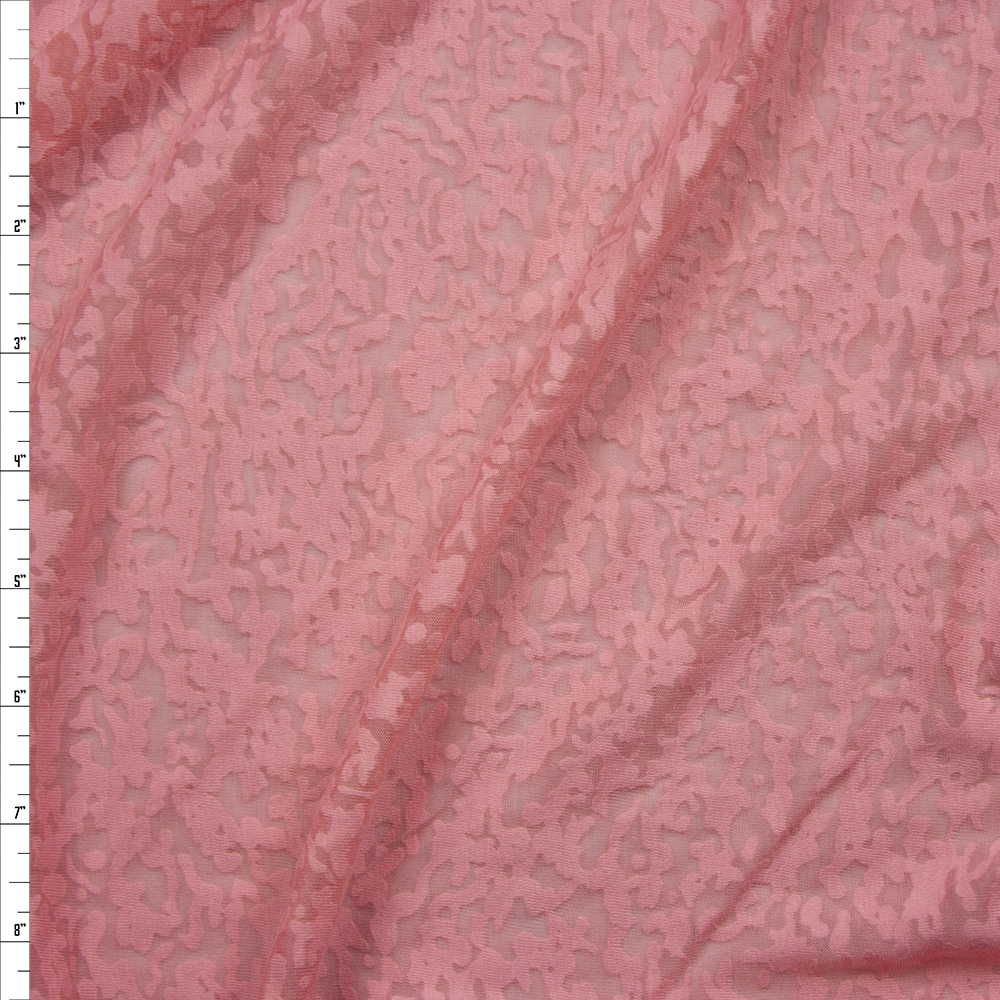 Pink Burnout Jersey Knit Fabric By The Yard