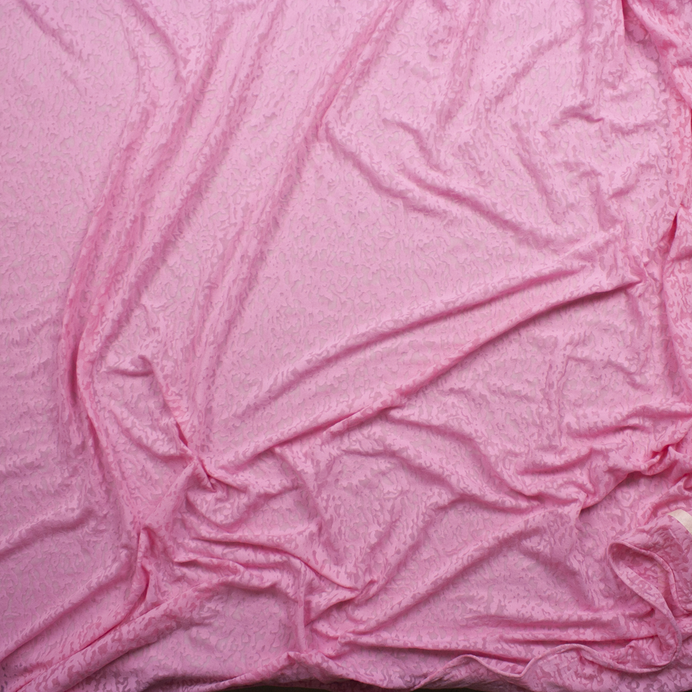 Bubblegum Pink Burnout Jersey Knit Fabric By The Yard - Wide shot