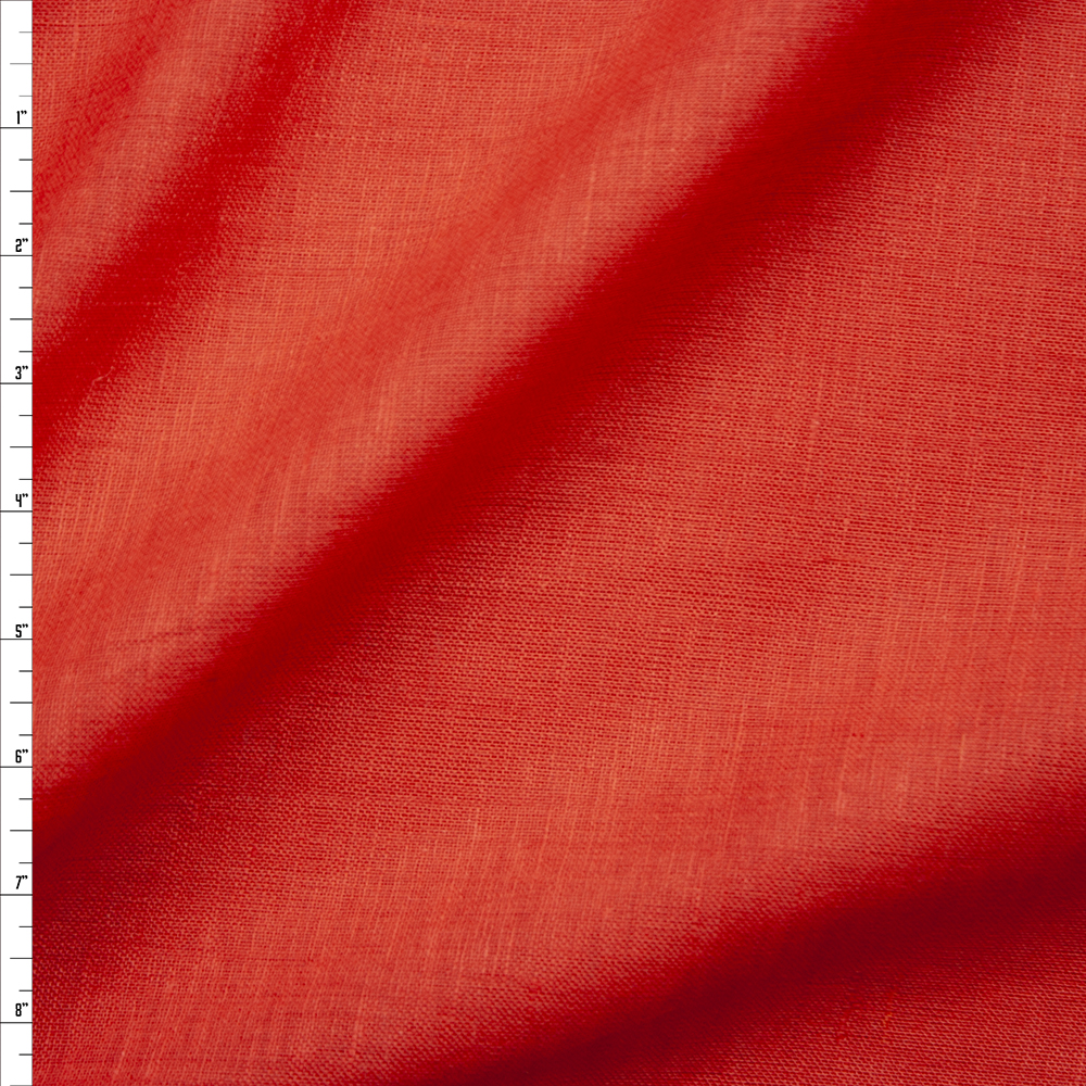 Burnt Orange Lightweight Linen Fabric By The Yard