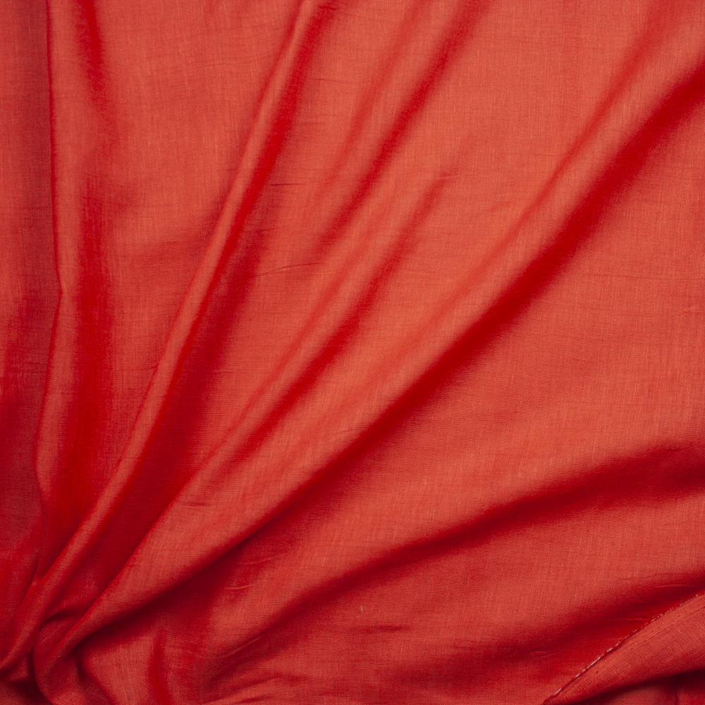 Burnt Orange Lightweight Linen Fabric By The Yard - Wide shot
