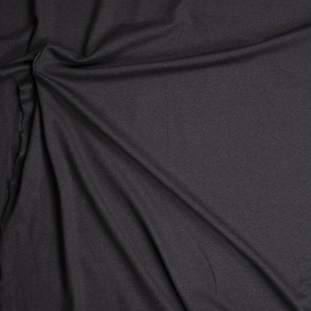 Dark Charcoal Designer Ponte De Roma Fabric By The Yard - Wide shot