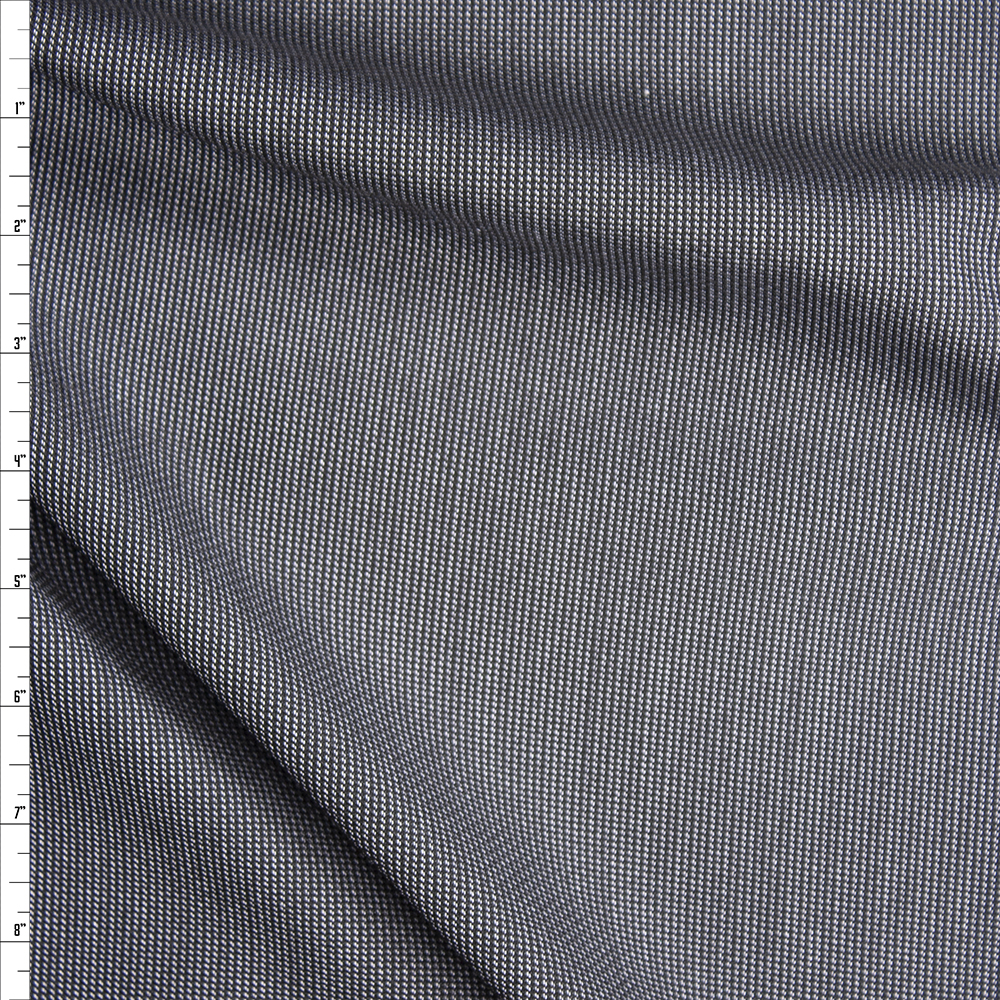 Grey and Black Vertical Stripe Suiting Fabric By The Yard