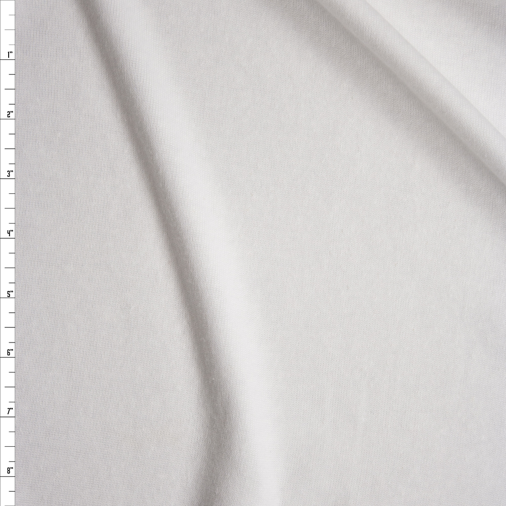 White Midweight Micro Rib Knit Fabric By The Yard