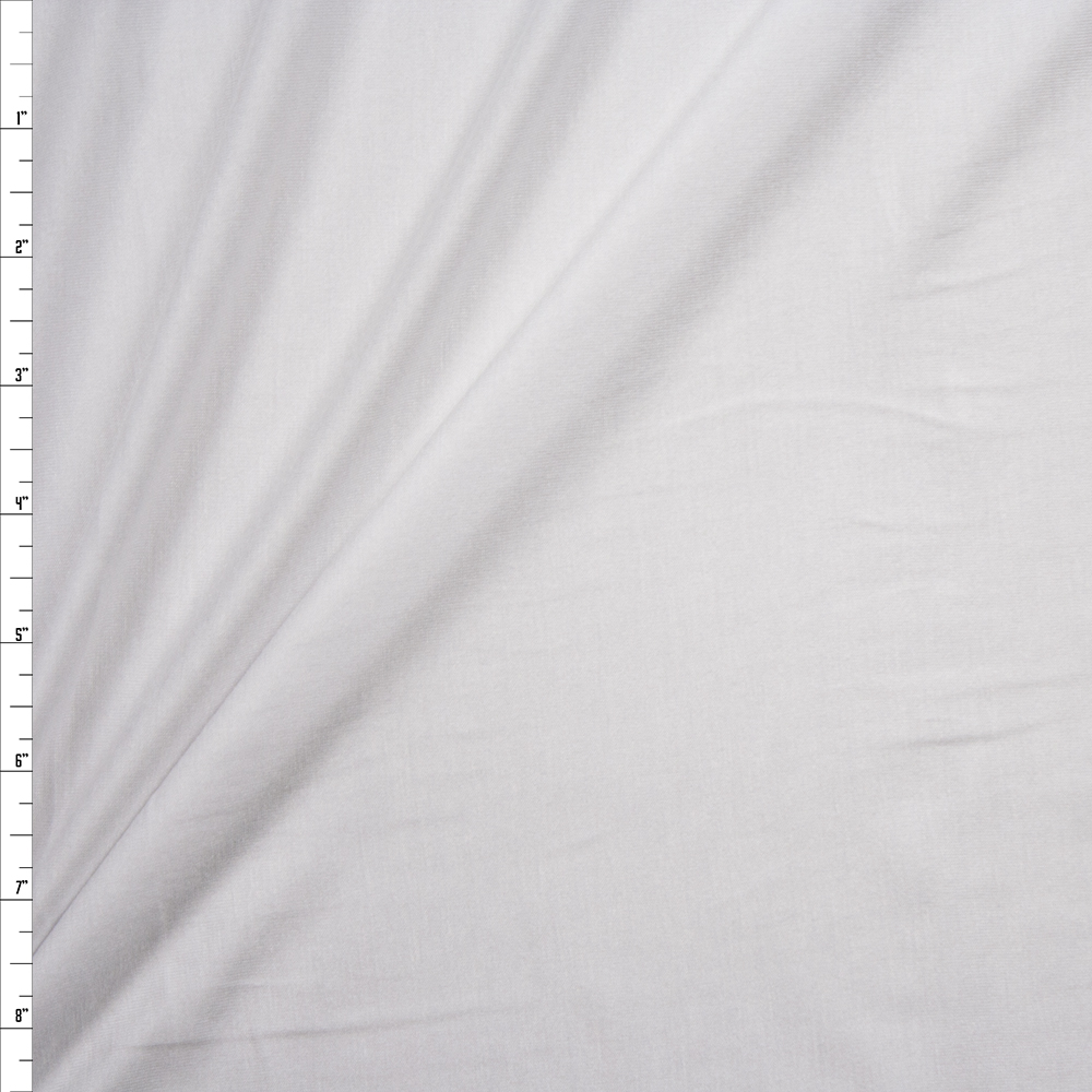 White Designer Rayon Jersey Knit Fabric By The Yard