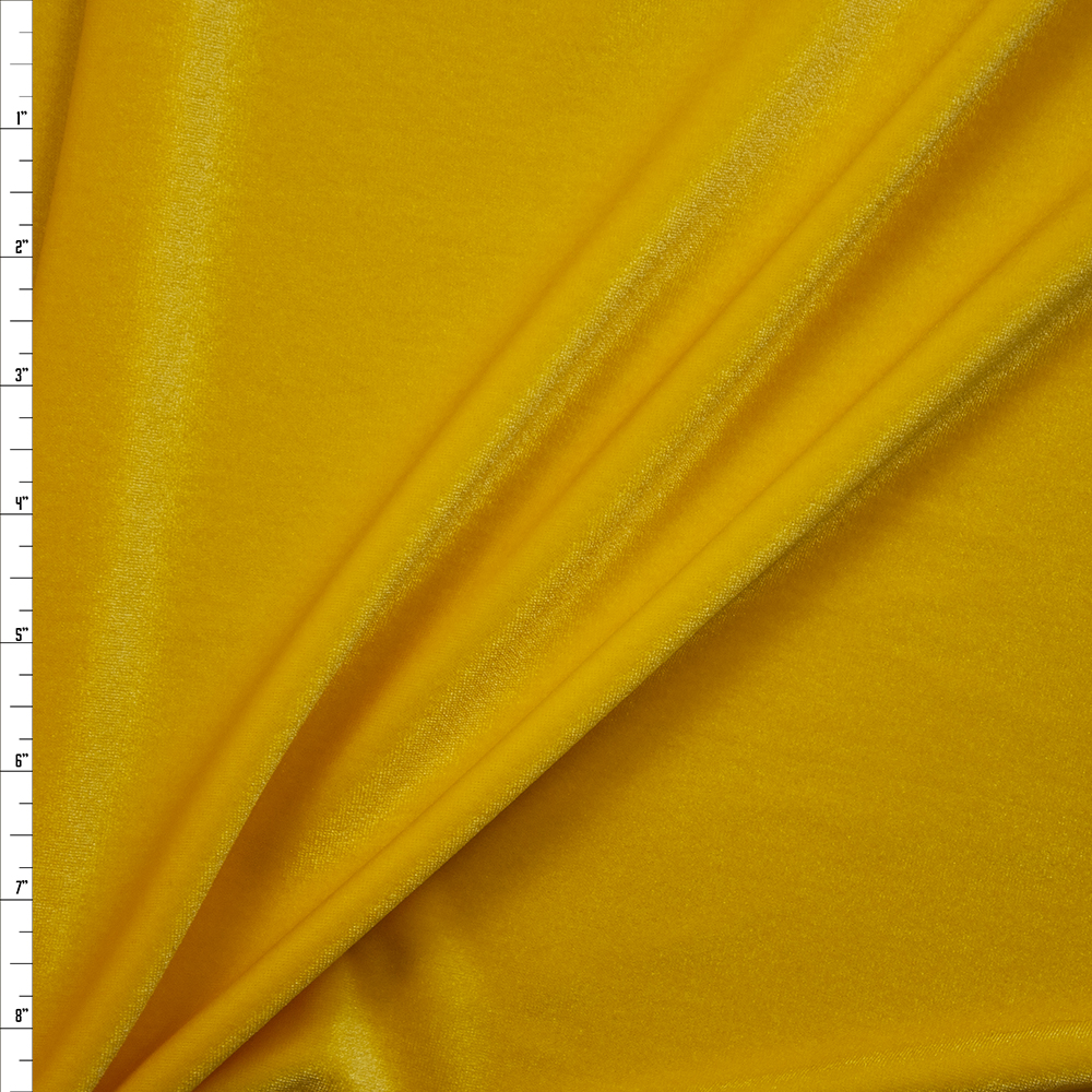 Bright Yellow 4-way Stretch Velvet Fabric By The Yard