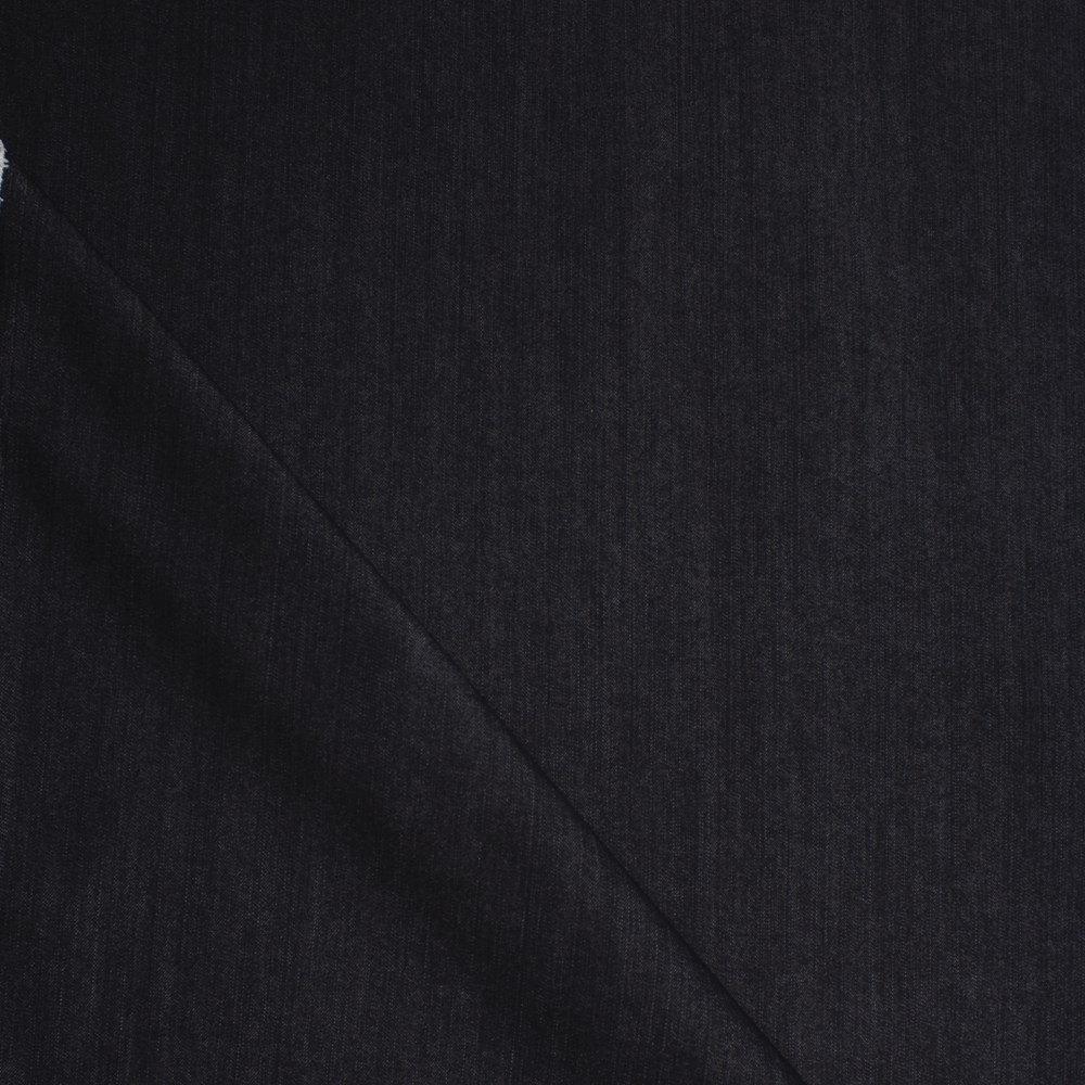 Black Designer 12oz Denim Fabric By The Yard - Wide shot