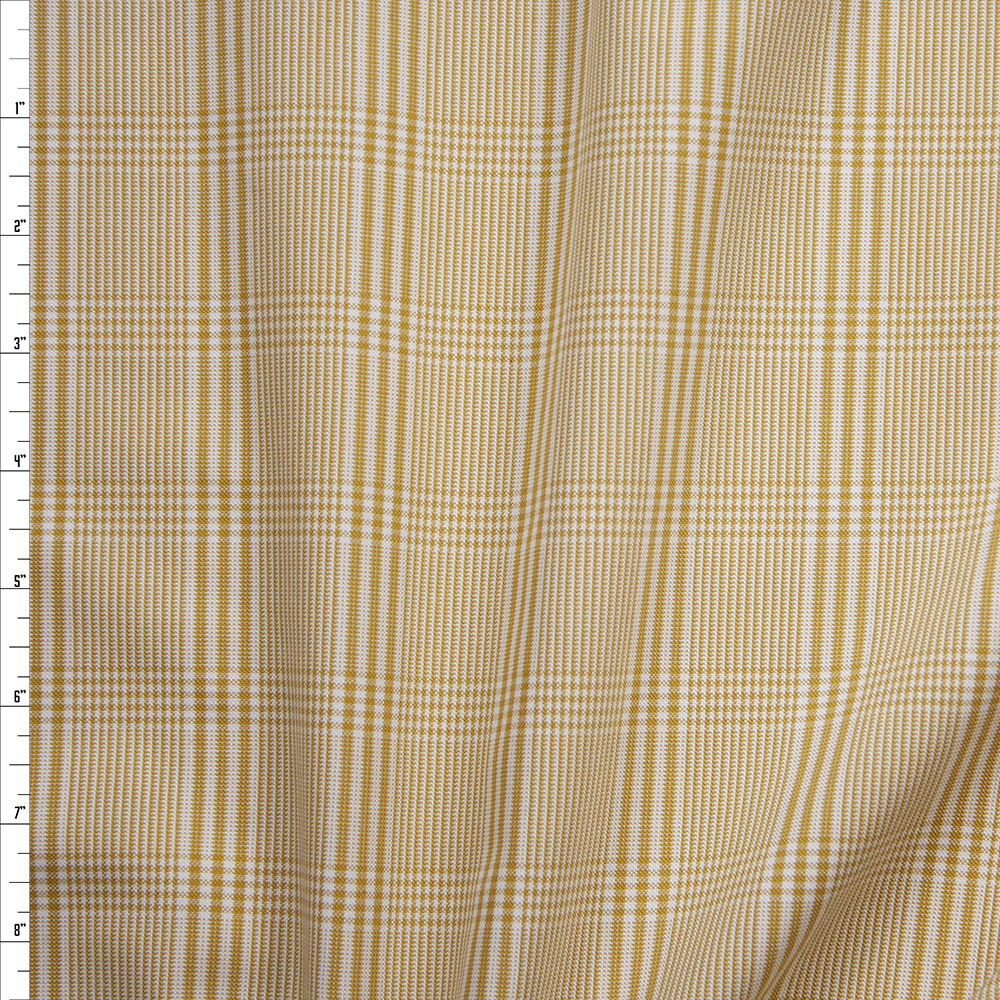 Mustard and White Plaid Midweight Cotton Poplin from ‘Brooks Brothers’ Fabric By The Yard