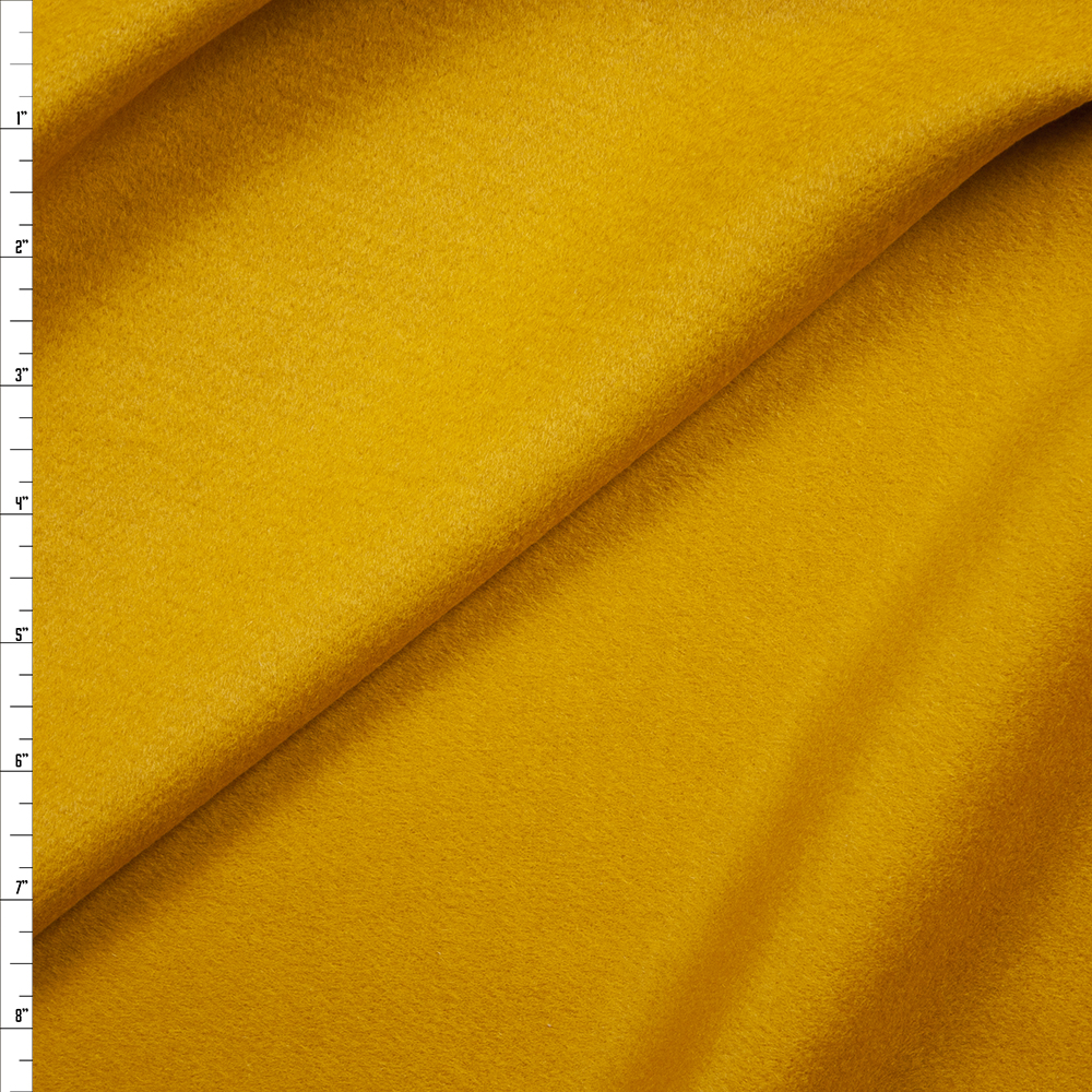 Mustard Wool Melton Coating Fabric By The Yard