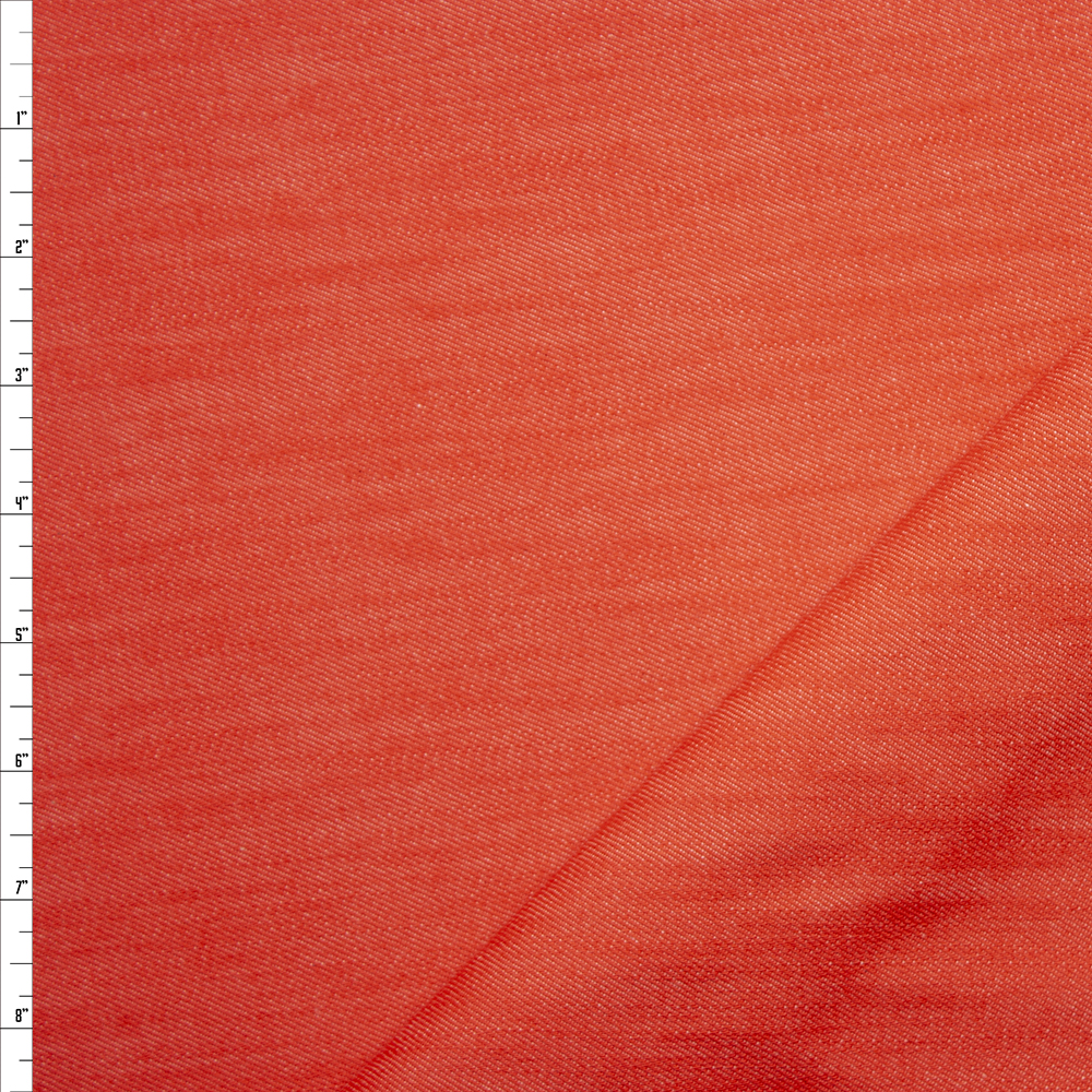 Orange 12oz Designer Denim Fabric By The Yard