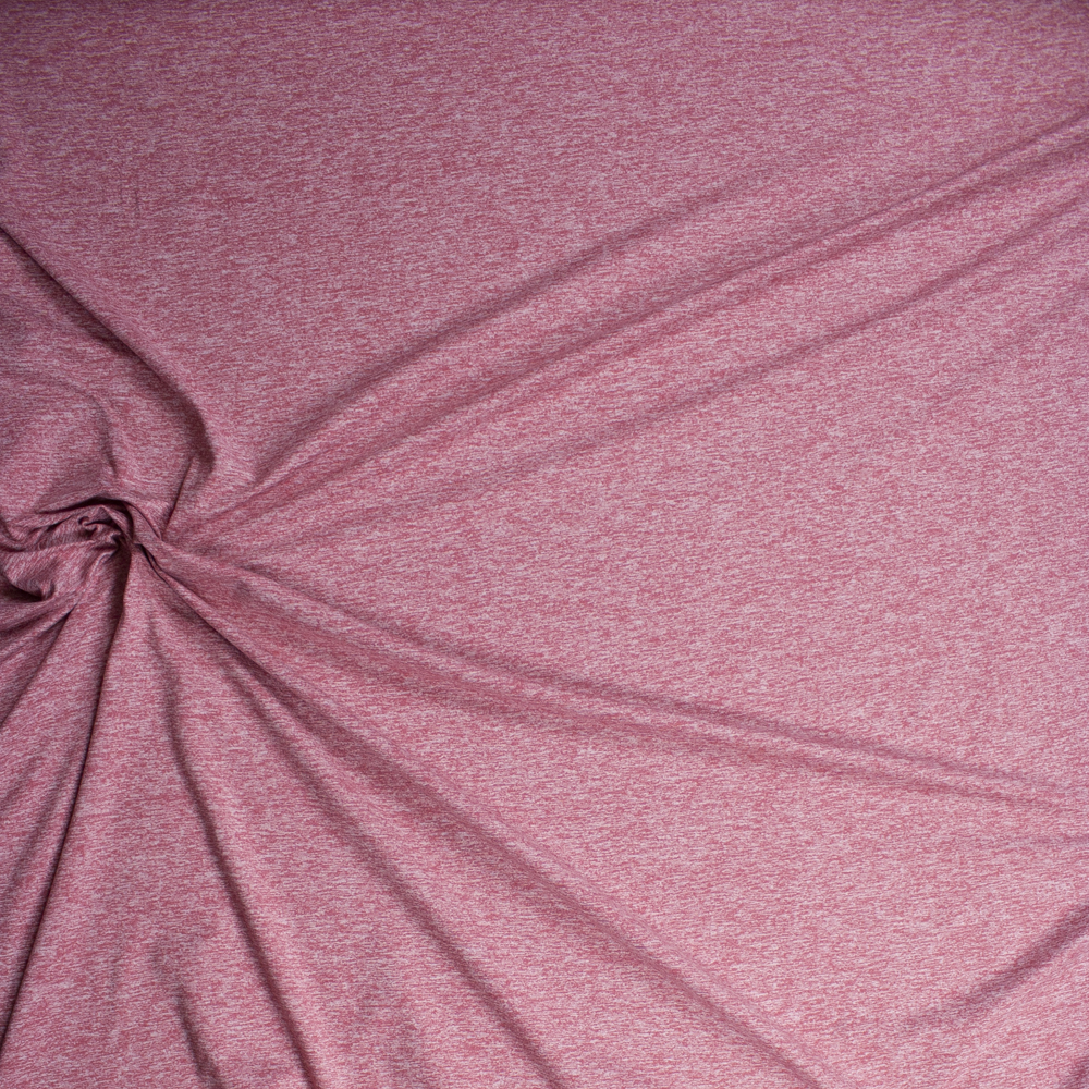 Pink Heather Brushed Midweight Athletic Knit Fabric By The Yard - Wide shot