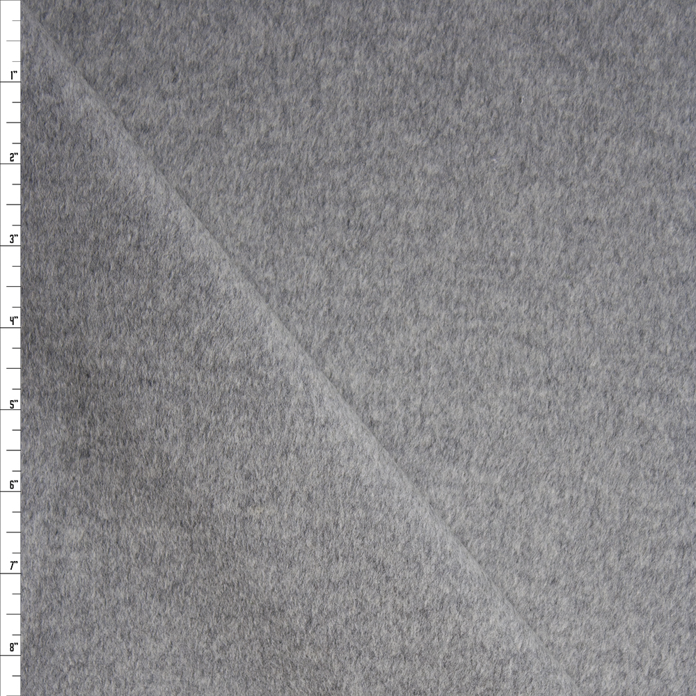 Solid Heather Grey Designer Wool Coating Fabric By The Yard