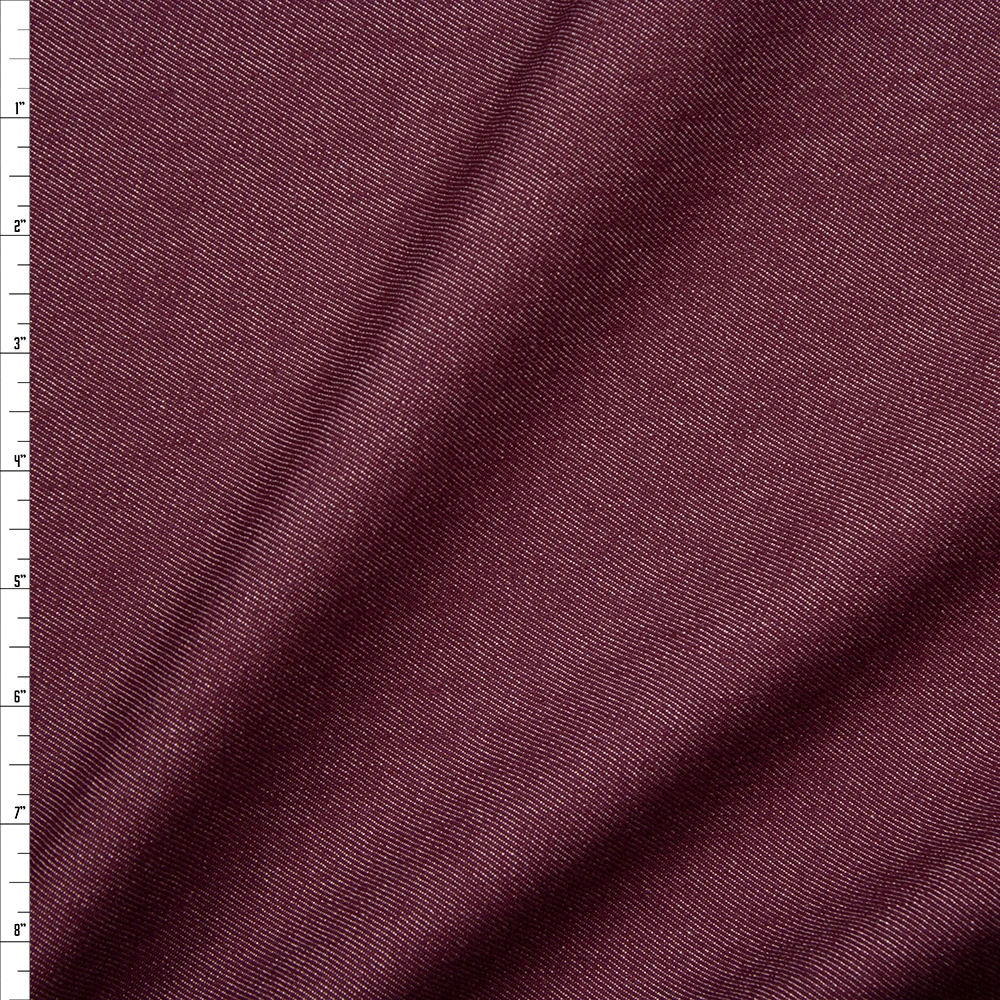 Wine 12oz Designer Denim Fabric By The Yard