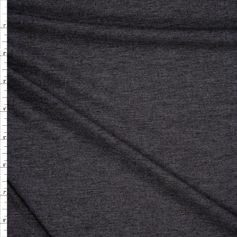 Charcoal Lightweight Poly/Rayon Jersey Knit Fabric By The Yard