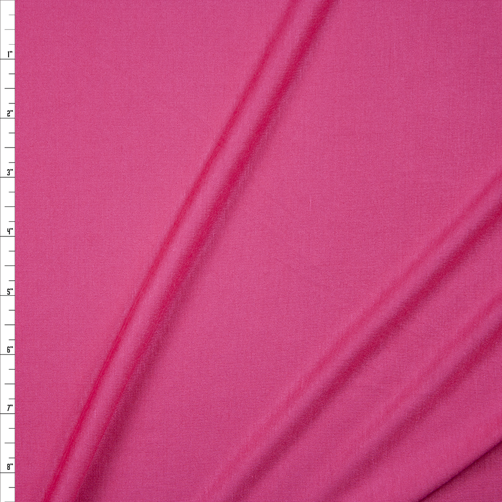 Bubblegum Pink Lightweight Rayon Jersey Knit Fabric By The Yard