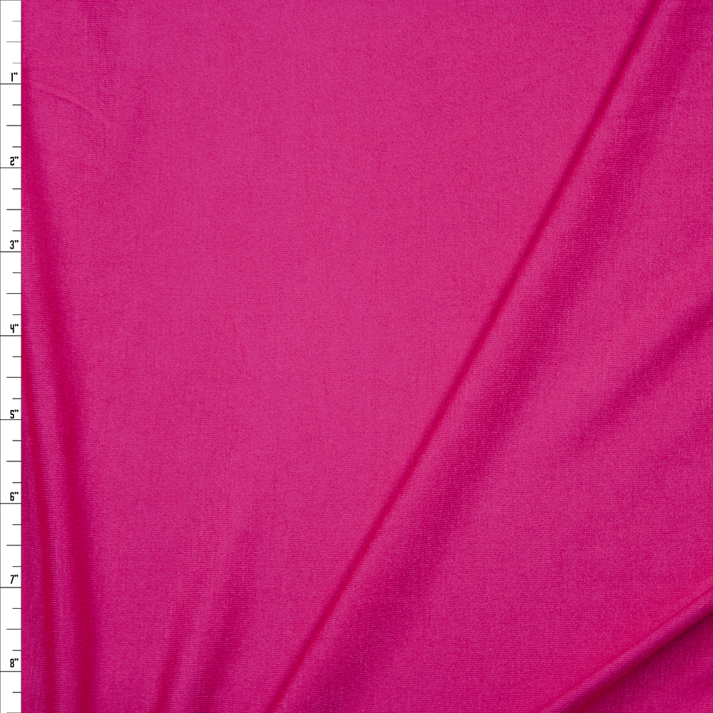 Hot Pink Lightweight Rayon Jersey Knit Fabric By The Yard