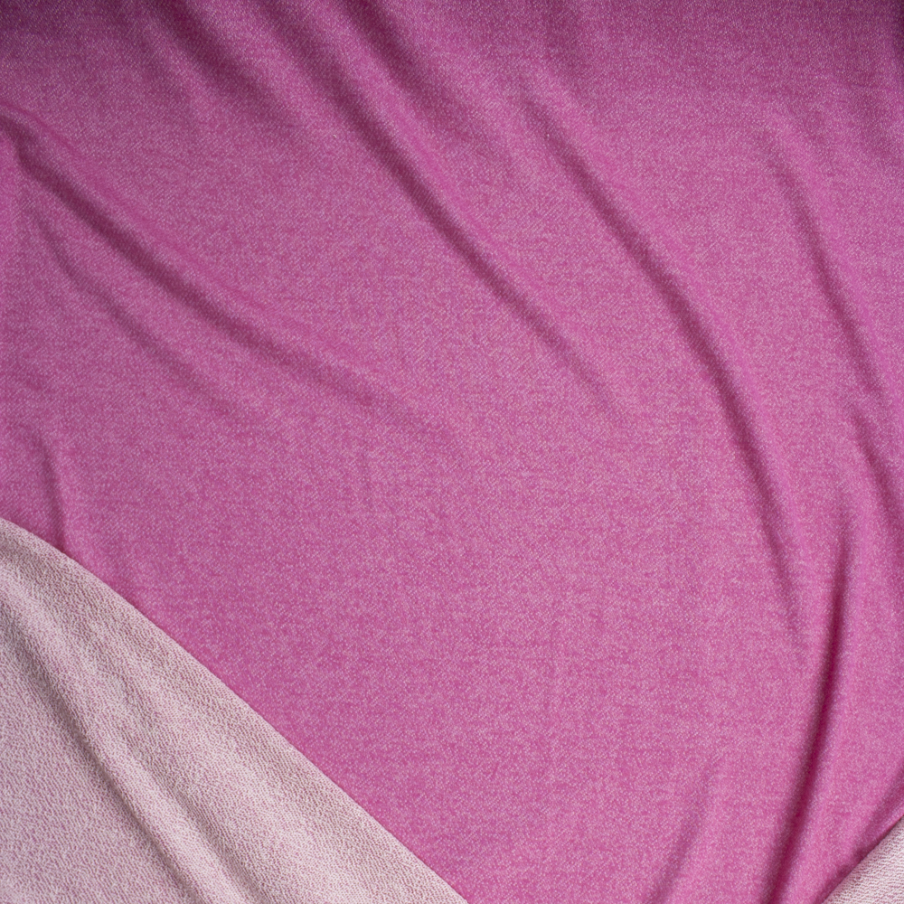 Bright Pink Cotton French Terry Fabric By The Yard - Wide shot