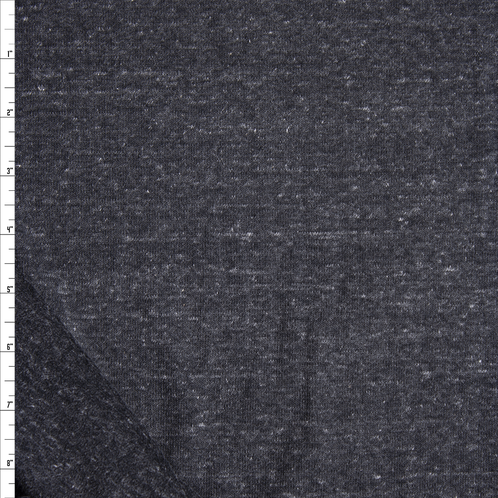 Charcoal Heather Soft Extra Wide French Terry Fabric By The Yard