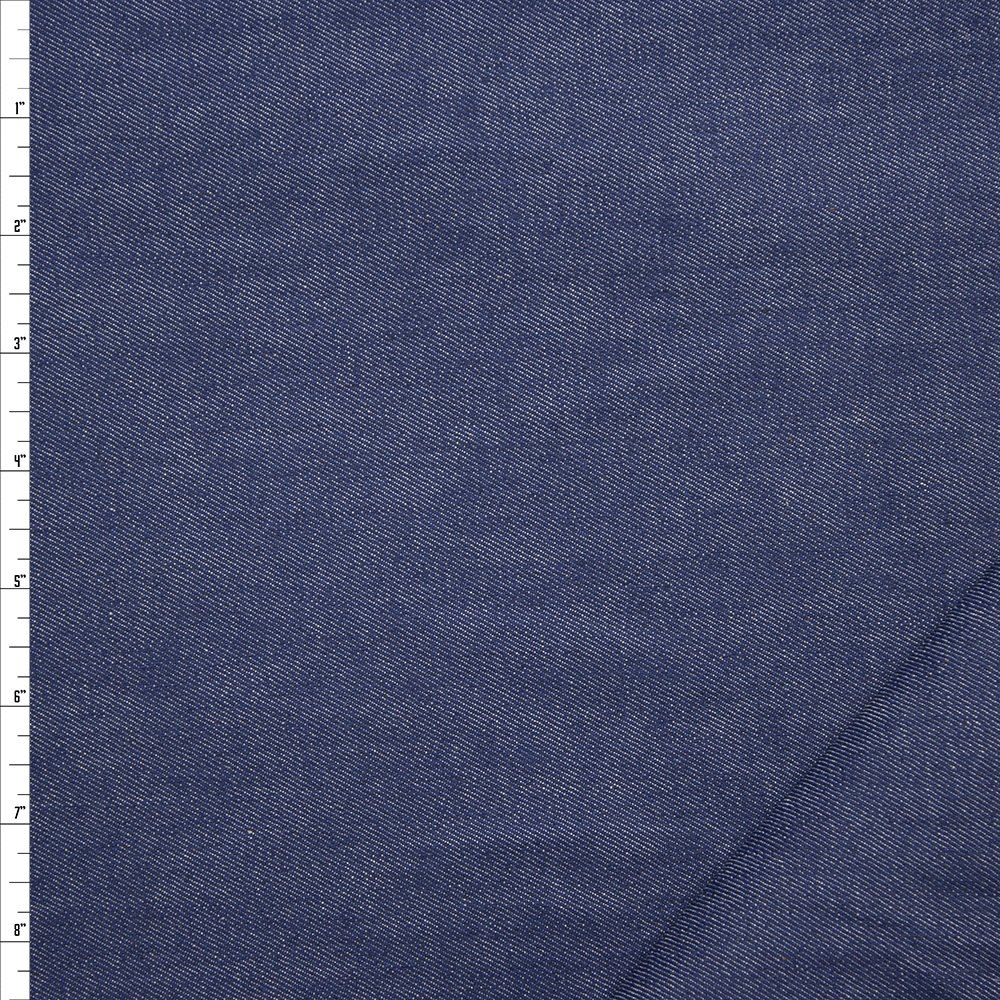 Medium Blue 10oz Designer Stretch Denim Fabric By The Yard