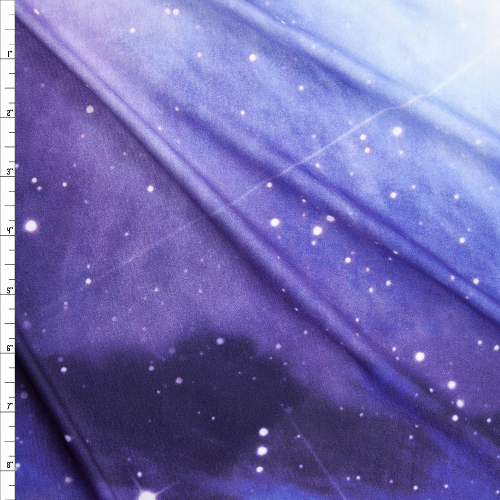 Midnight Galaxy Double Brushed Poly Spandex Fabric By The Yard