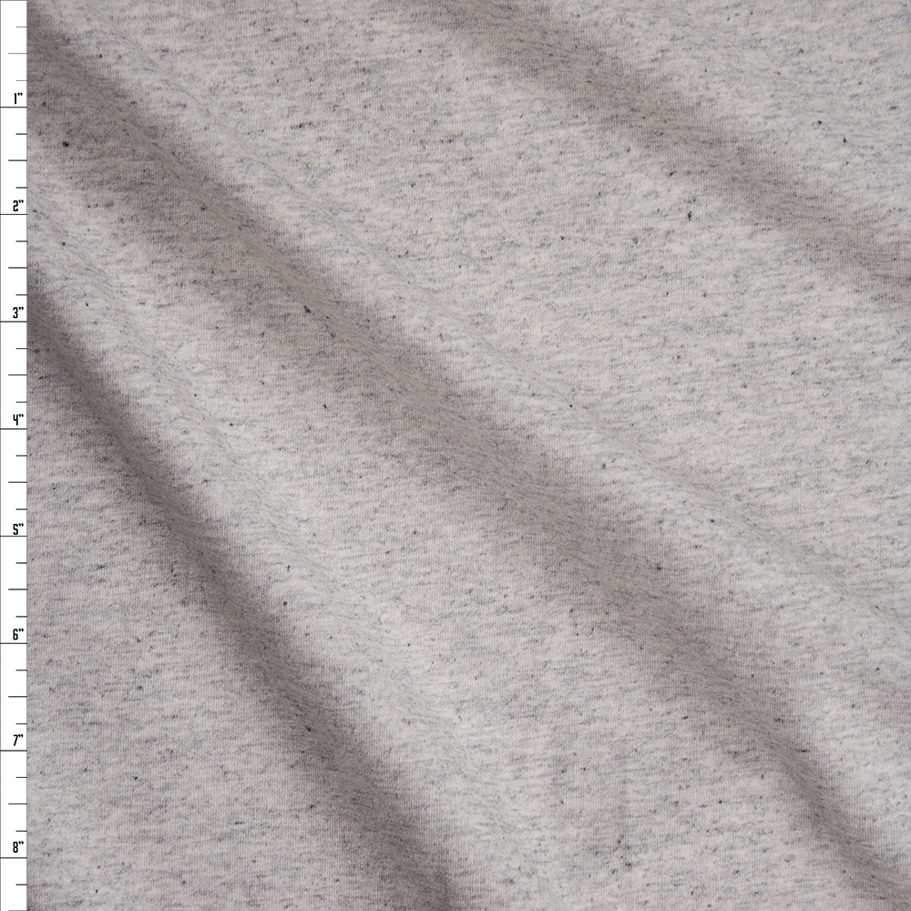 Grey Heather Light Midweight French Terry Fabric By The Yard
