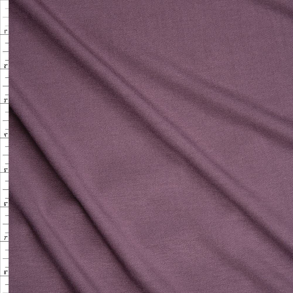 Dusty Plum Stretch Modal French Terry Fabric By The Yard