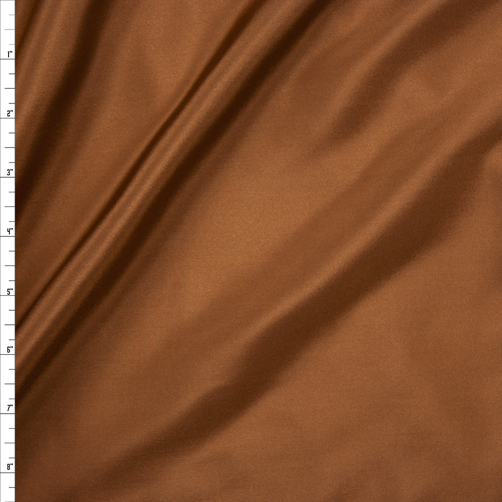 Copper Designer Silk Habotai Fabric By The Yard