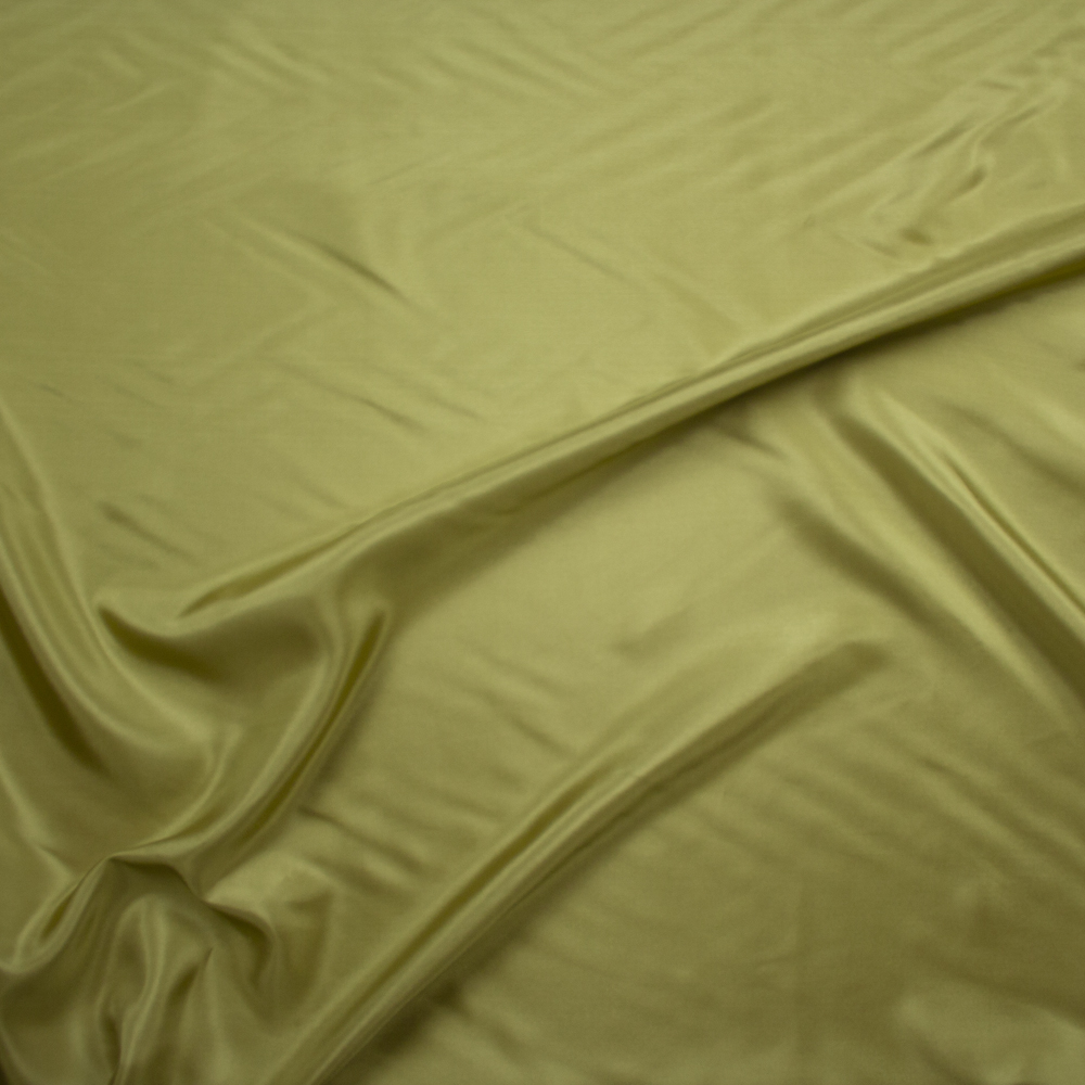Avocado Designer Silk Habotai Fabric By The Yard - Wide shot