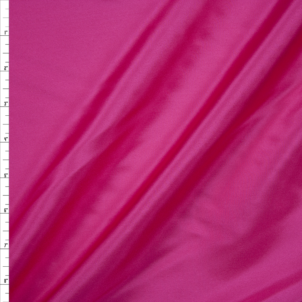 Hot Pink Designer Silk Habotai Fabric By The Yard
