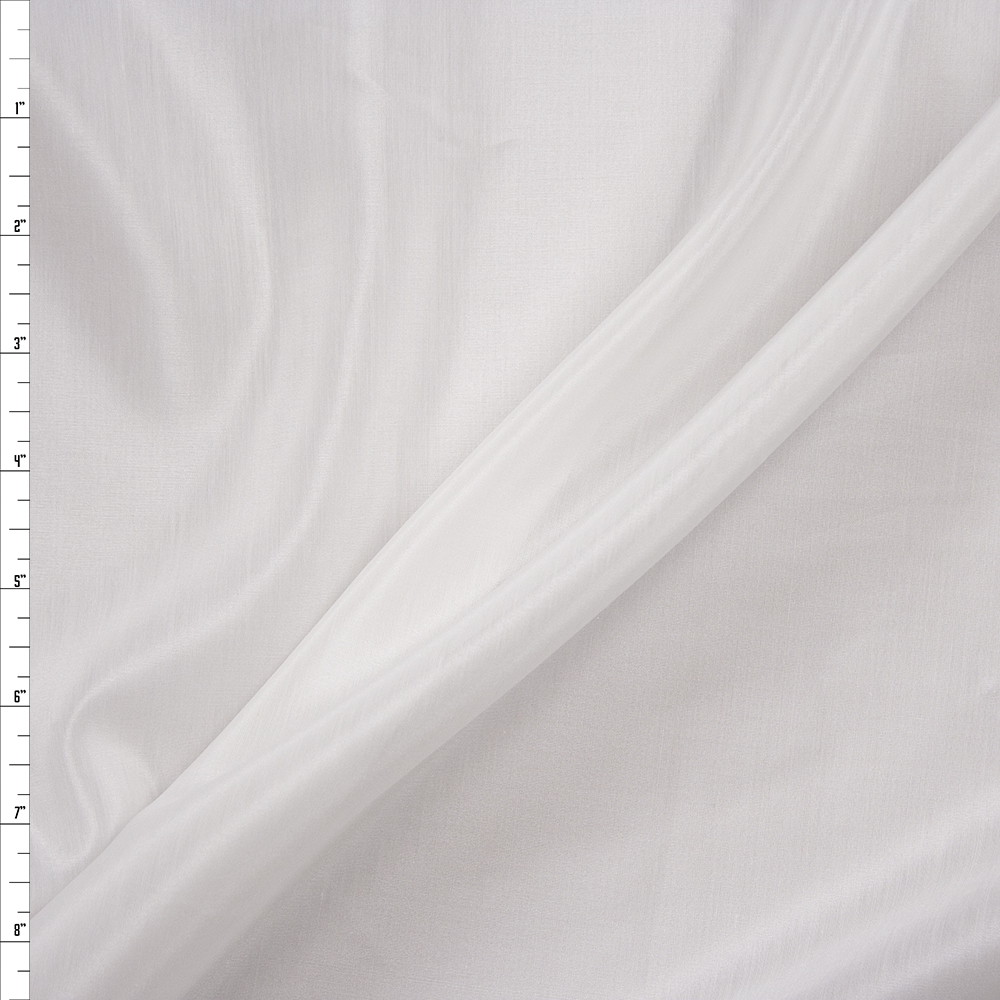 Warm White Cotton/Silk Voile Fabric By The Yard