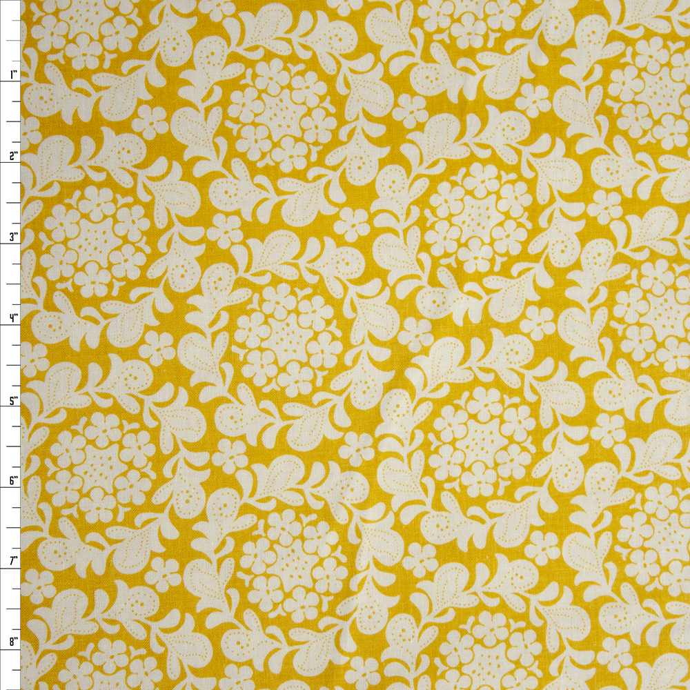 Petit Henna Garden Mustard by Michael Miller Quilter's Cotton Print Fabric By The Yard