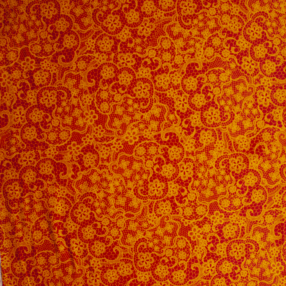 Lace Orange Pink by Patrick Lose Quilter's Cotton Print Fabric By The Yard - Wide shot