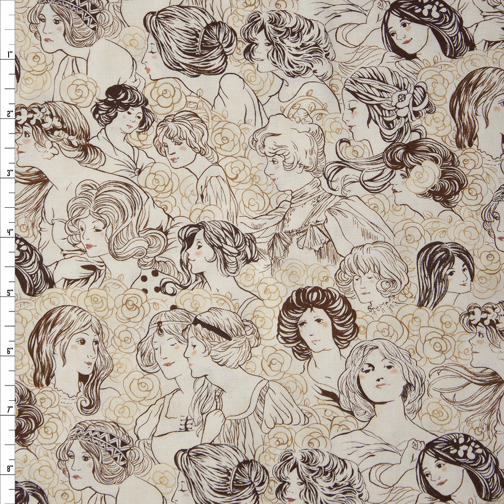 Joie De Vivre Ivory by Robert Kaufman Quilter's Cotton Print Fabric By The Yard