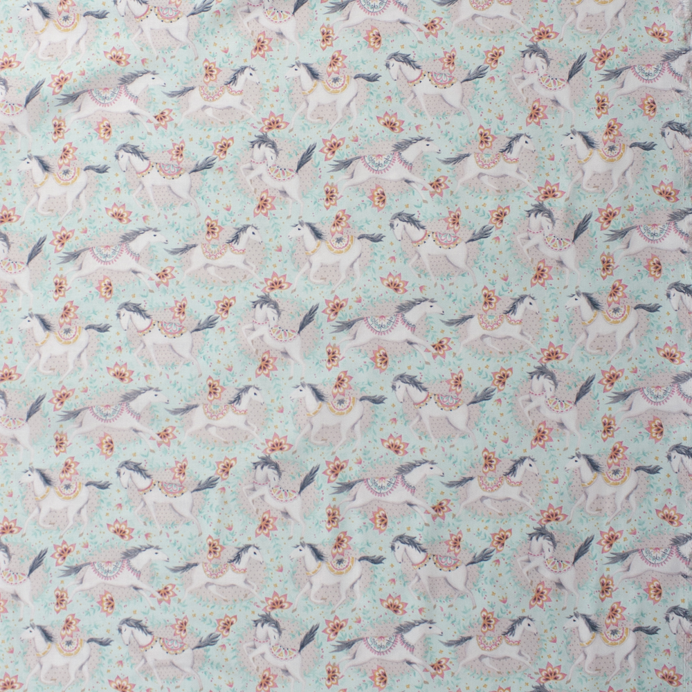 Hill and Dale Aqua by Blend Fabrics Quilter's Cotton Print Fabric By The Yard - Wide shot