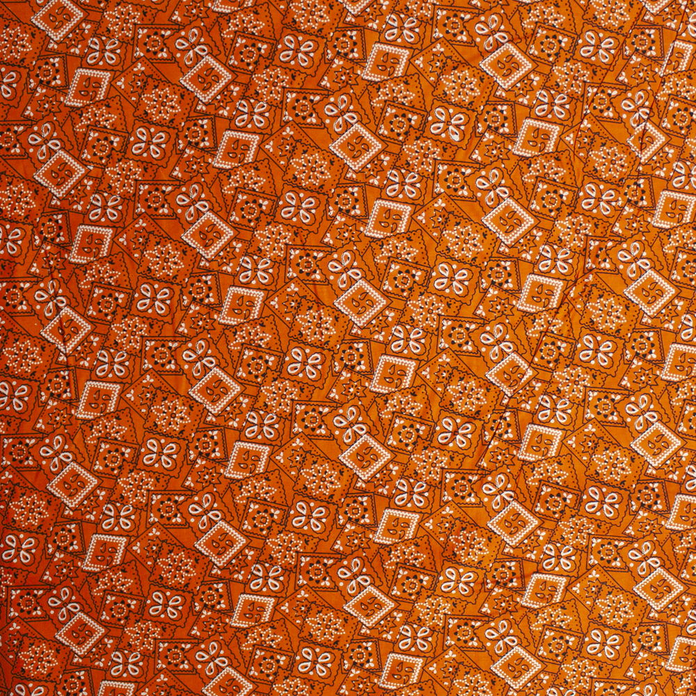 Orange Tossed Bandanas Quilter's Cotton Print Fabric By The Yard - Wide shot