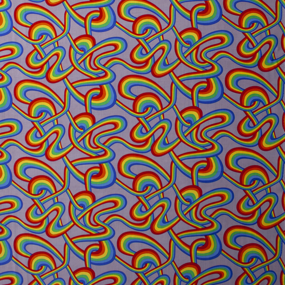 Fast Friends Ribbons Lunch Box by Free Spirit Quilter's Cotton Print Fabric By The Yard - Wide shot