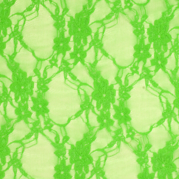 Neon Green Floral Stretch Lace