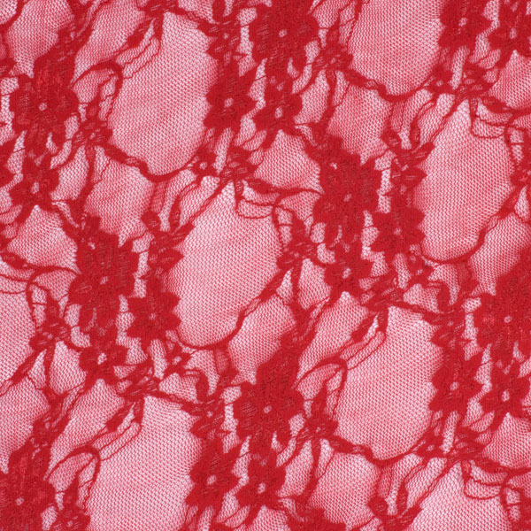 Red Floral Stretch Lace