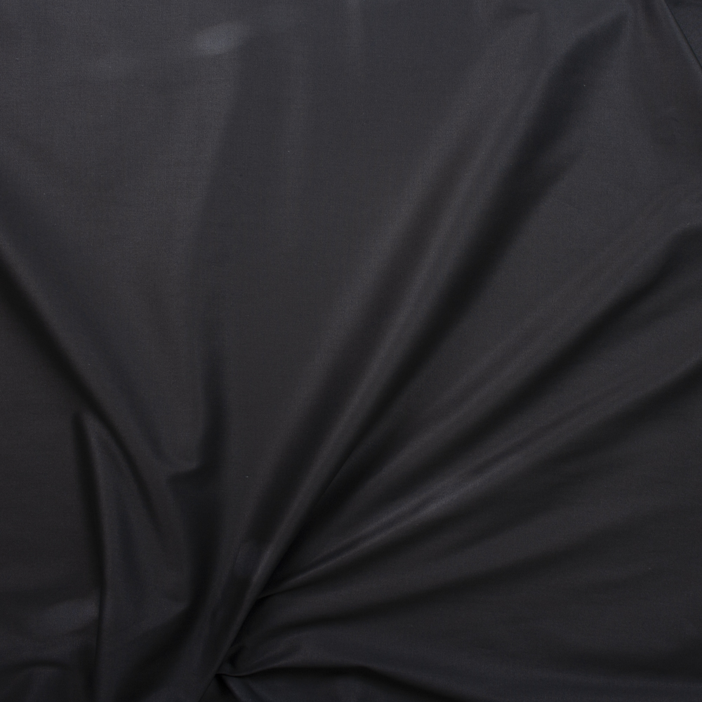 Black Stretch Cotton Twill Fabric By The Yard - Wide shot
