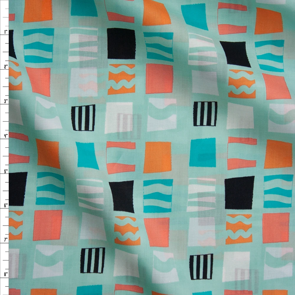 Blocks Stencil Burst Cotton Voile from Art Gallery Fabrics Fabric By The Yard
