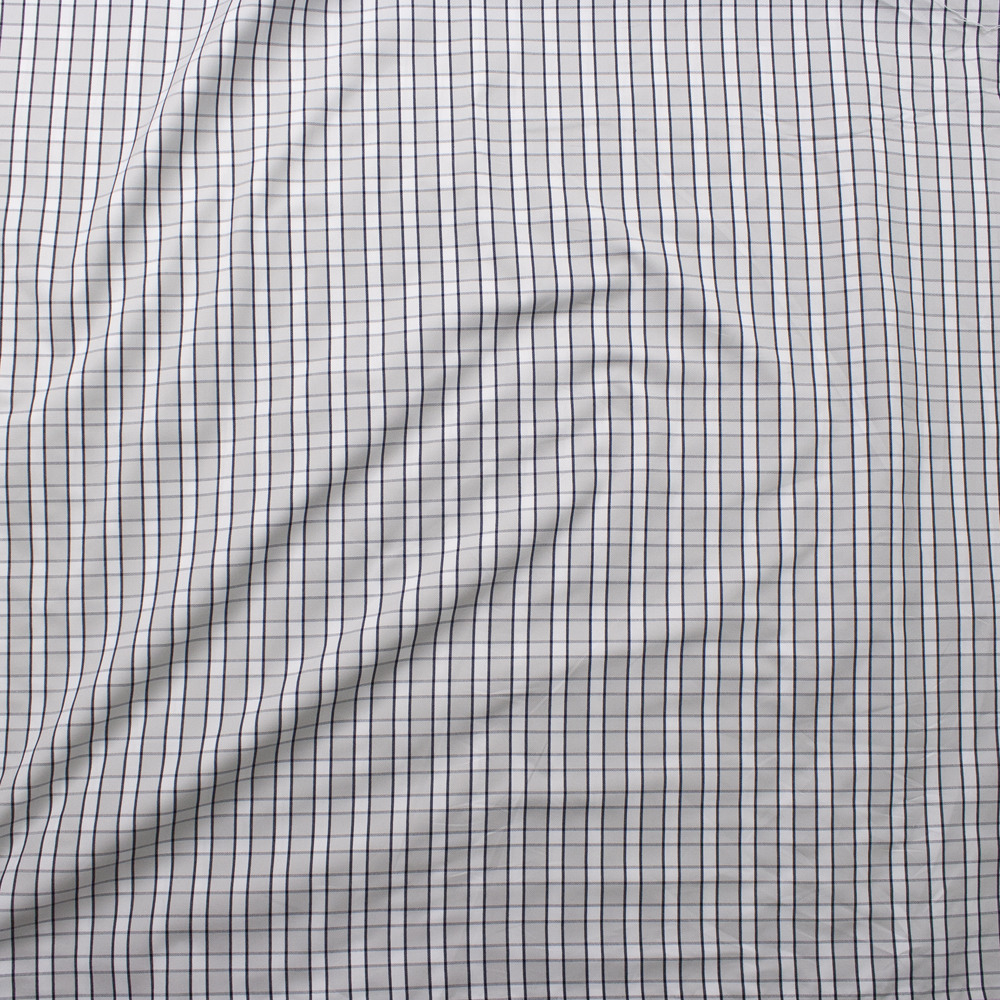 Grey, Black, and White Plaid Poplin from Brooks Brothers Fabric By The Yard - Wide shot