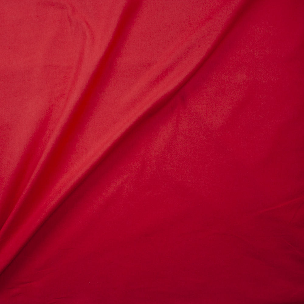 Red Double Nap Midweight Cotton Flannel Fabric By The Yard - Wide shot