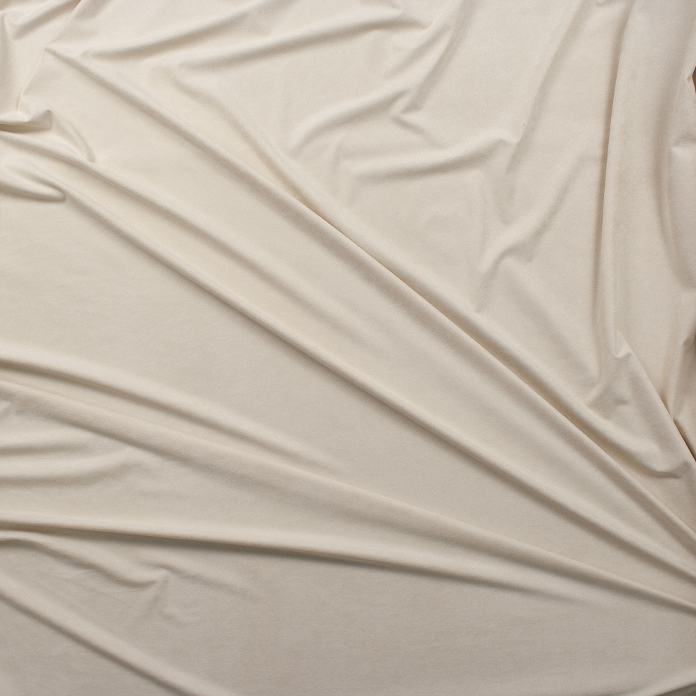 Ivory Lightweight Designer Stretch Suede Fabric By The Yard - Wide shot