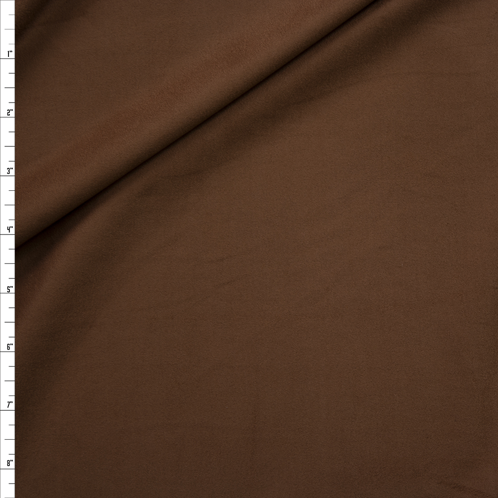 Chocolate Lightweight Designer Stretch Suede Fabric By The Yard