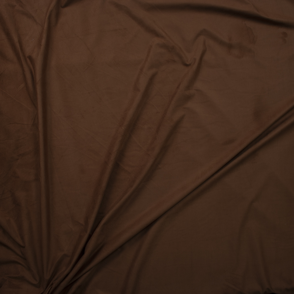 Chocolate Lightweight Designer Stretch Suede Fabric By The Yard - Wide shot