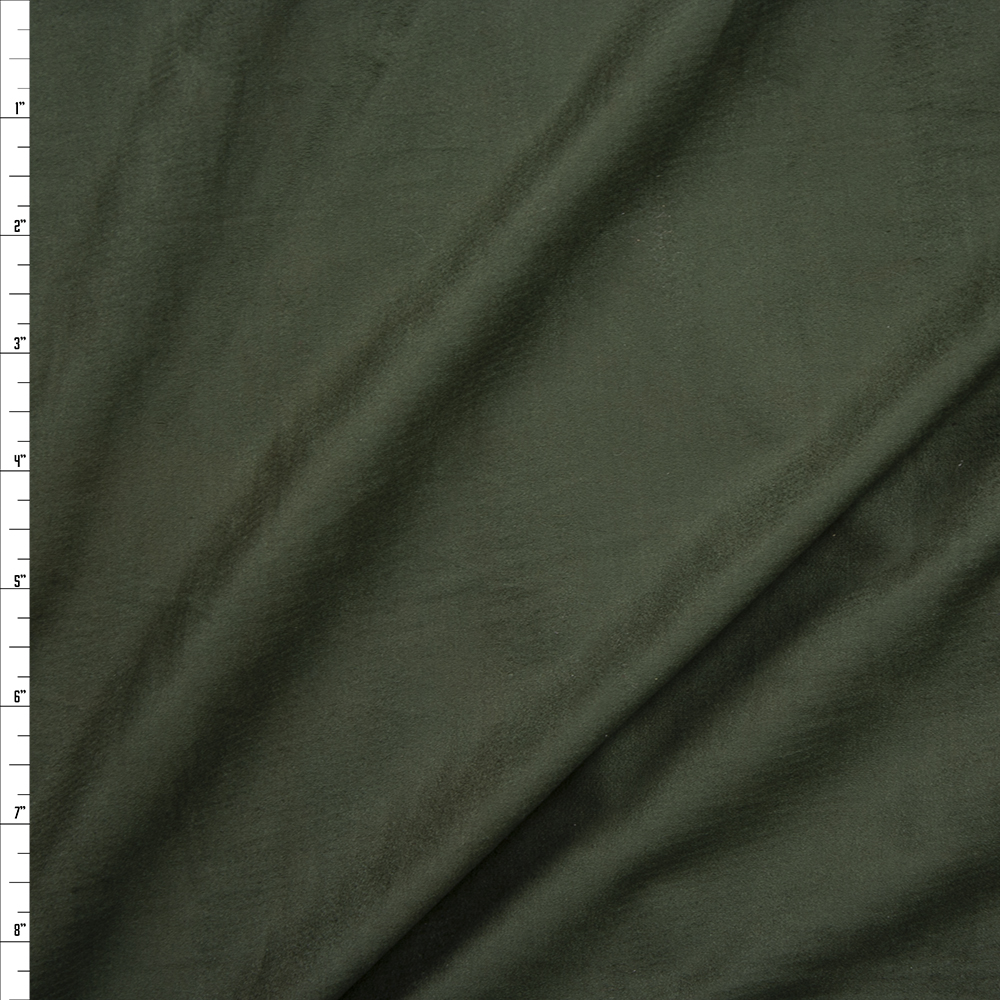 Forest Green Lightweight Designer Stretch Suede Fabric By The Yard