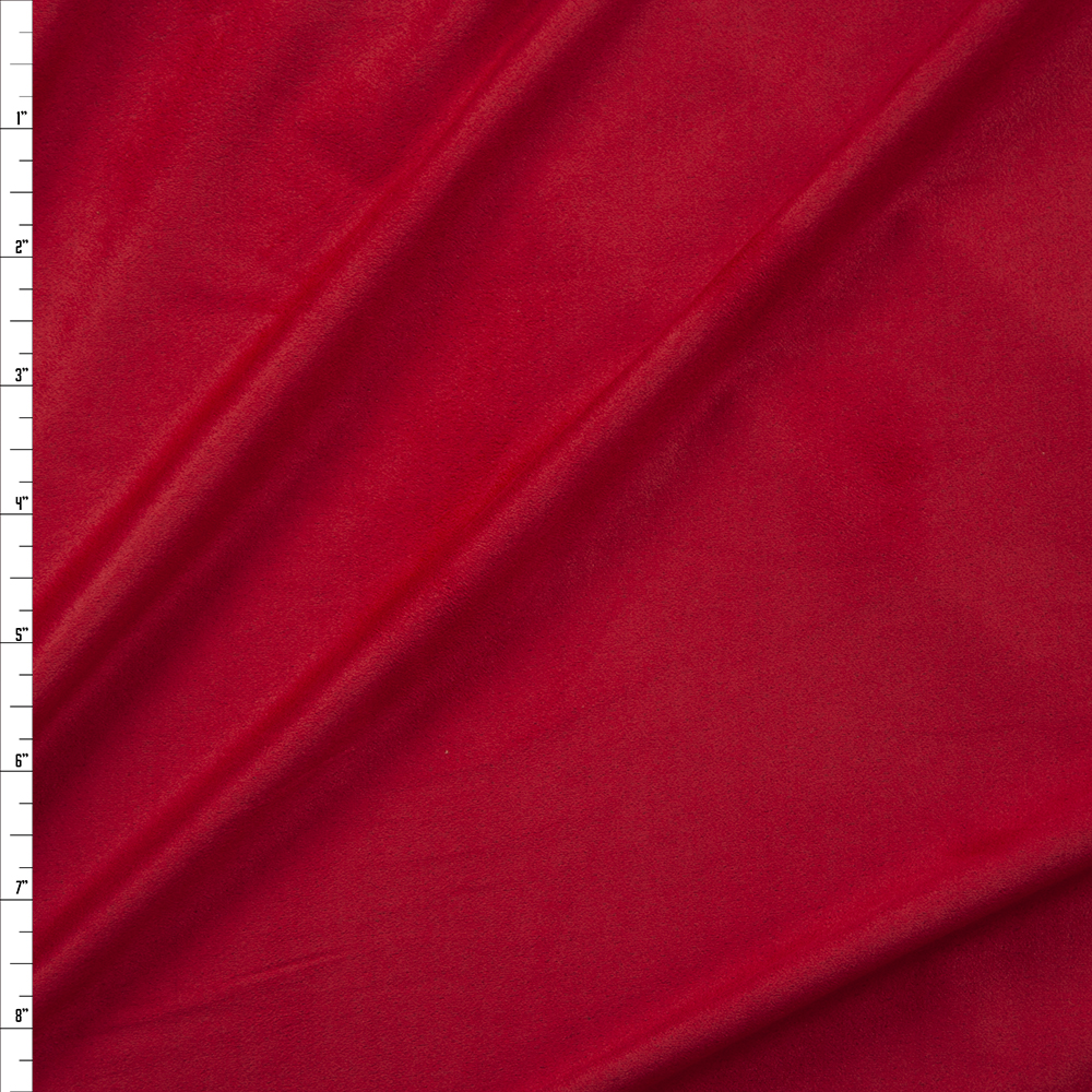 Red Lightweight Designer Stretch Suede Fabric By The Yard