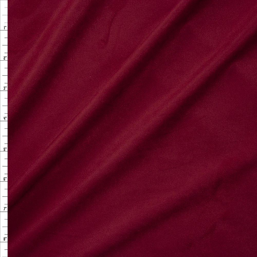 Burgundy Lightweight Designer Stretch Suede Fabric By The Yard