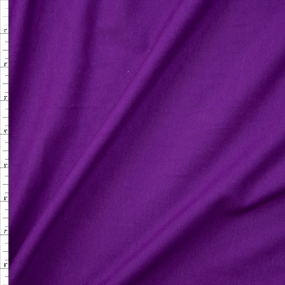 Purple Soft Light Midweight Stretch Cotton Jersey Fabric By The Yard